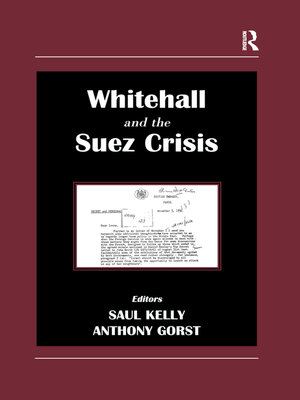 cover image of Whitehall and the Suez Crisis